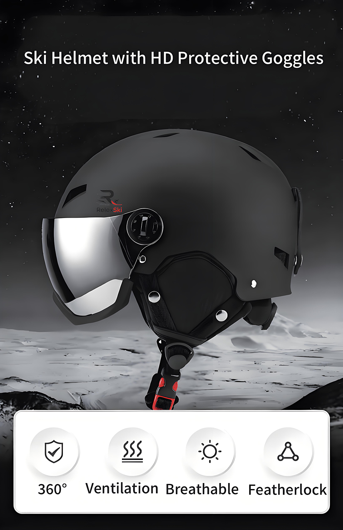 ski helmet with goggle skih007g