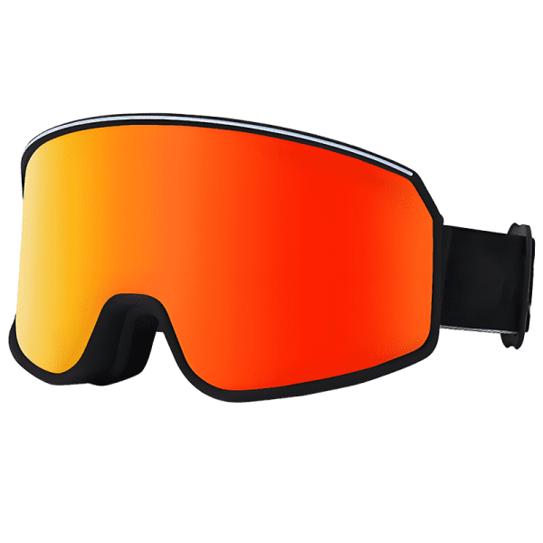 wide view ski goggles with anti fog design and 99% uv protection