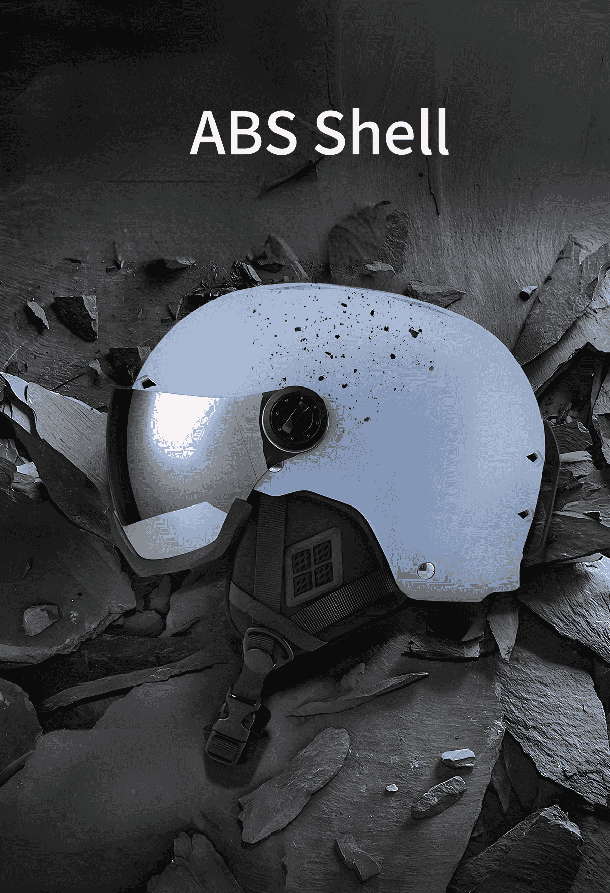 EPS衝撃吸収インナーライナー付き耐久性ABSスキーヘルメット ski sports helmet with goggle for learner