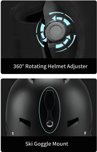 EN1077およびASTM F2040認定スキー用ヘルメット、取り外し可能サーマルライナー付き ski helmet skih007